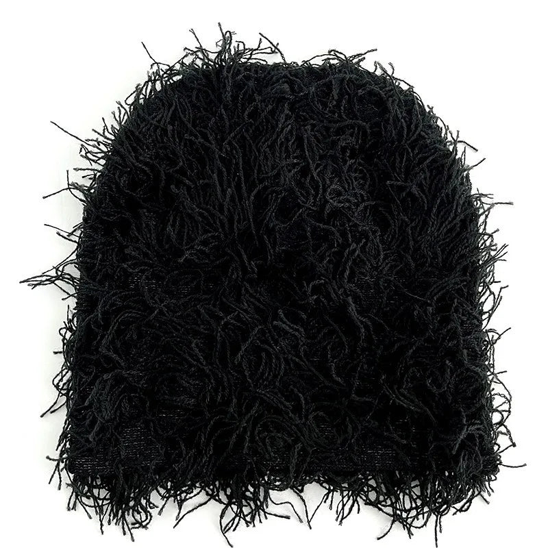 1pc Distressed Camouflage Beanie Fuzzy Winter Hats Thick Warm Head Caps Snow Hats Skull for Men Outdoor Ski Knit Cap Fall Outfit