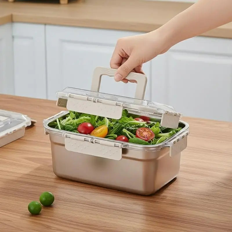 Stainless Steel Bento Box Large Capacity Microwave Safe Portable Lunch Box Food Storage Container for Work School Picnic