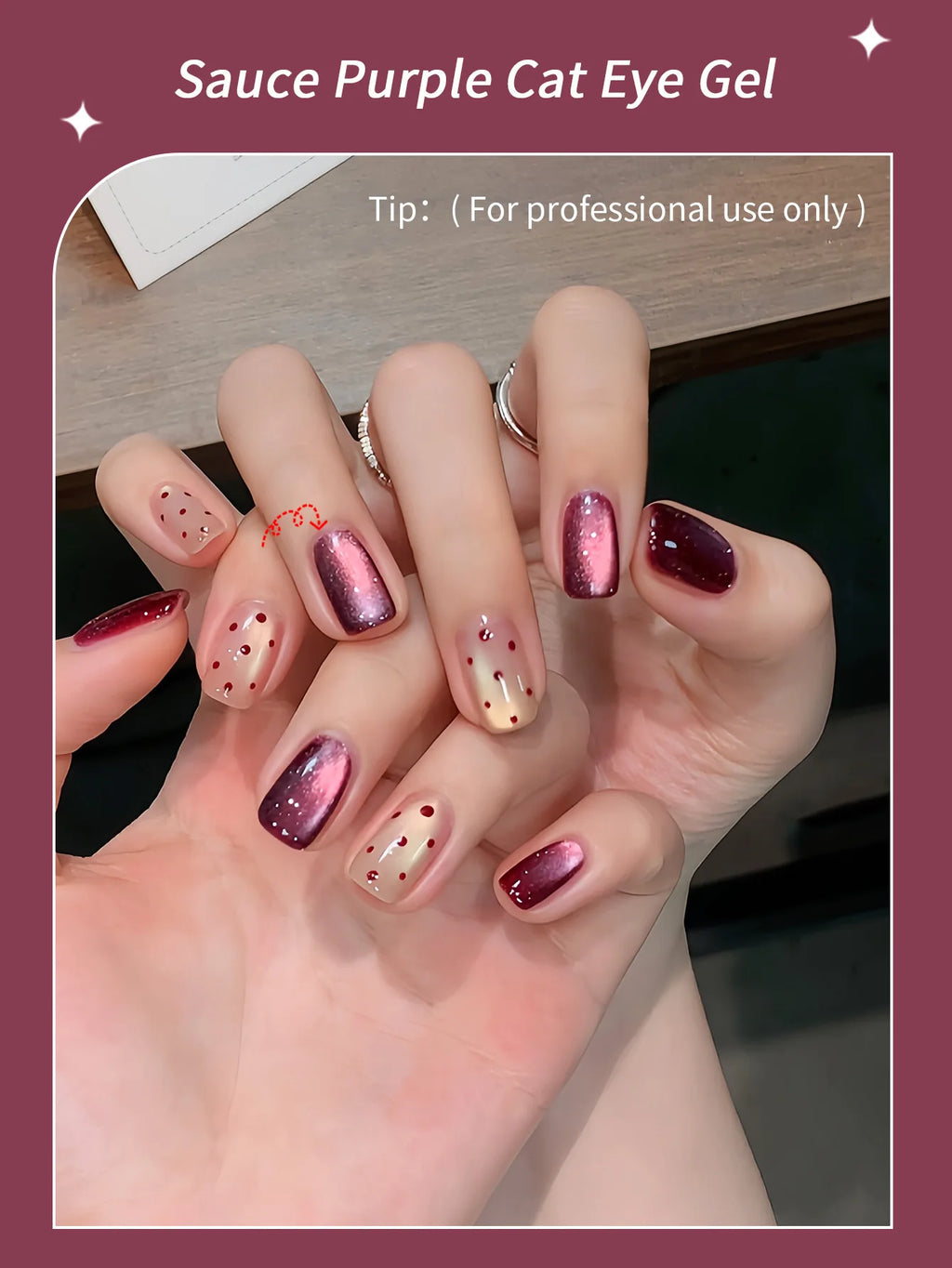 Gel Polish Purple Red Ruby Cat Eye Gel Nail Polish -12MLGlitter Gel Polish Fall Nail Gel Magnetic Shimmer Effect Soak Off UV