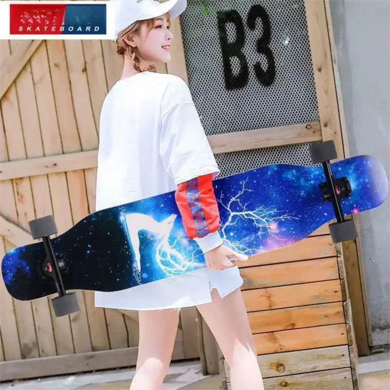 Beginner skateboard, longboard, women’s and men’s adult and student cruiser board, dance board, four‑wheel skateboard for teens