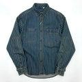 2025 Autumn New American Retro Heavyweight Striped Denim Shirt Jacket Men's 100% Cotton Washed Old Fashion Loose Casual Coat
