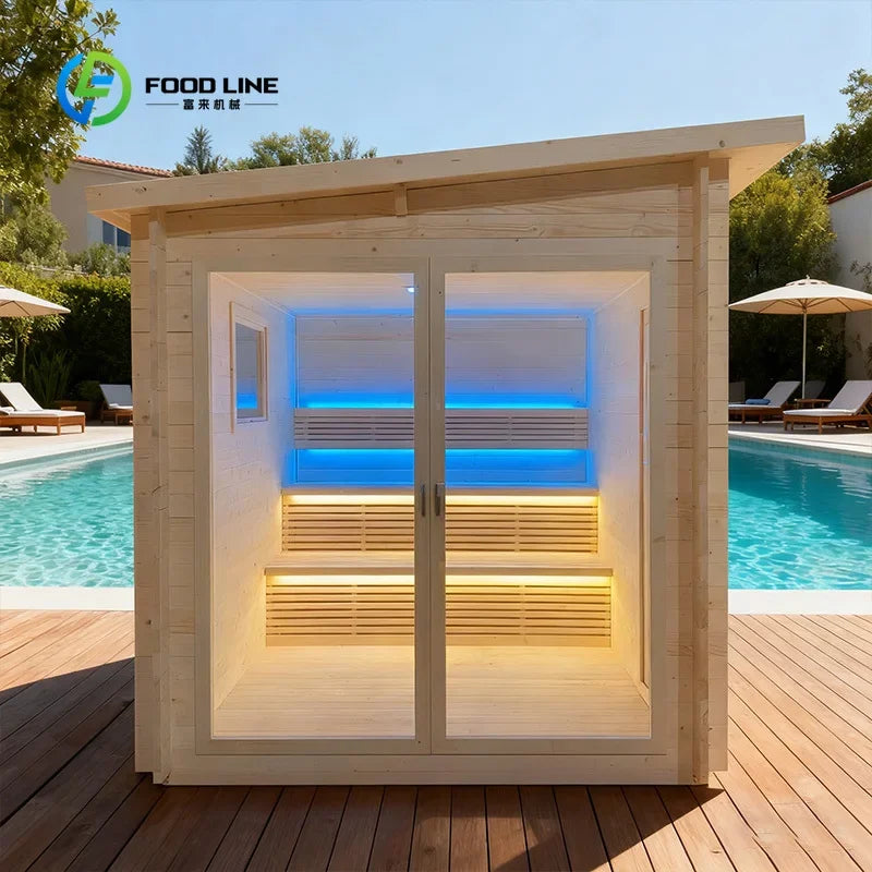Traditional Outdoor Steam Sauna Room Customizable Size with Sauna Stove & Stones for Home