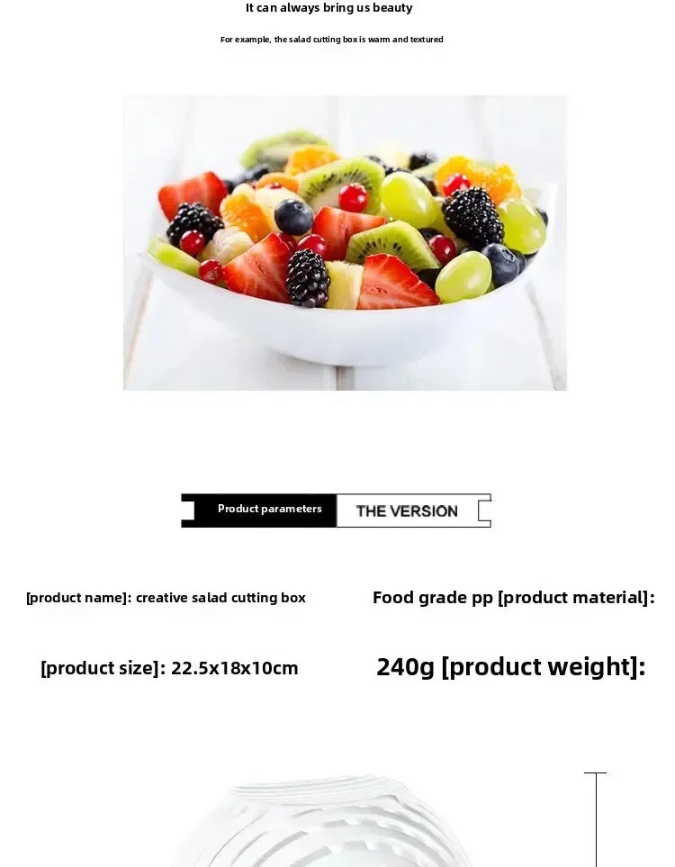 Vegetable Salad Cutter Cutting Bowl Slices Fruit, Kitchen Tools, Accessories Gadgets Kitchen Items Kitchen Gadgets Vegetable