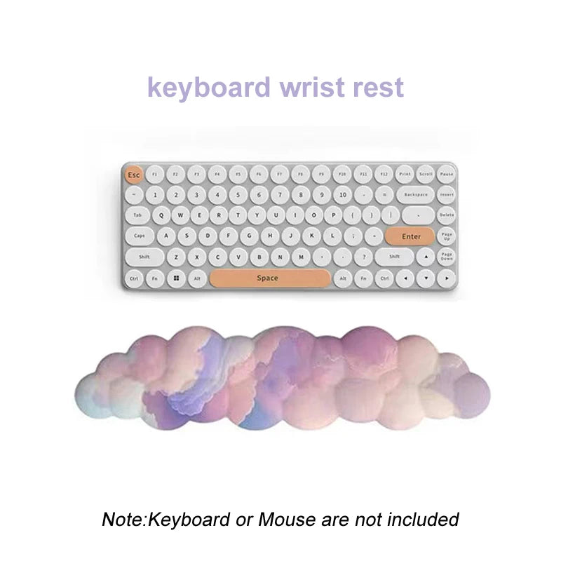 Cloud Gradient Gaming Keyboard Pad Wrist Pad Cloud Wrist Pad Mouse Pad Ergonomic Laika Foam Memory Non-Slip Support Office