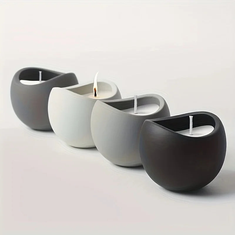 1pc Silicone Mold for Curved Candle Cups,  Featuring a Hybrid Shape Ideal for Creating Candle Holders for Christmas And Easte