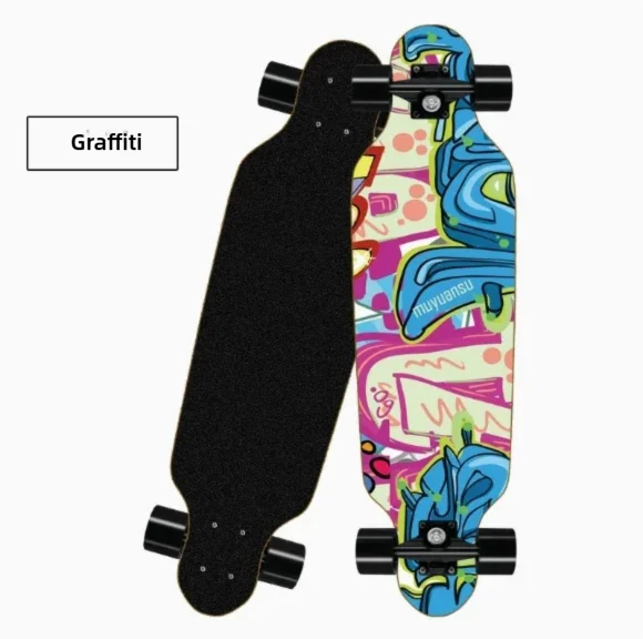 Korean Style Mini Dancing Four-Wheel Short Skateboard, Street Cruising Portable Commuter Skate Board for Adults Teenagers Boys