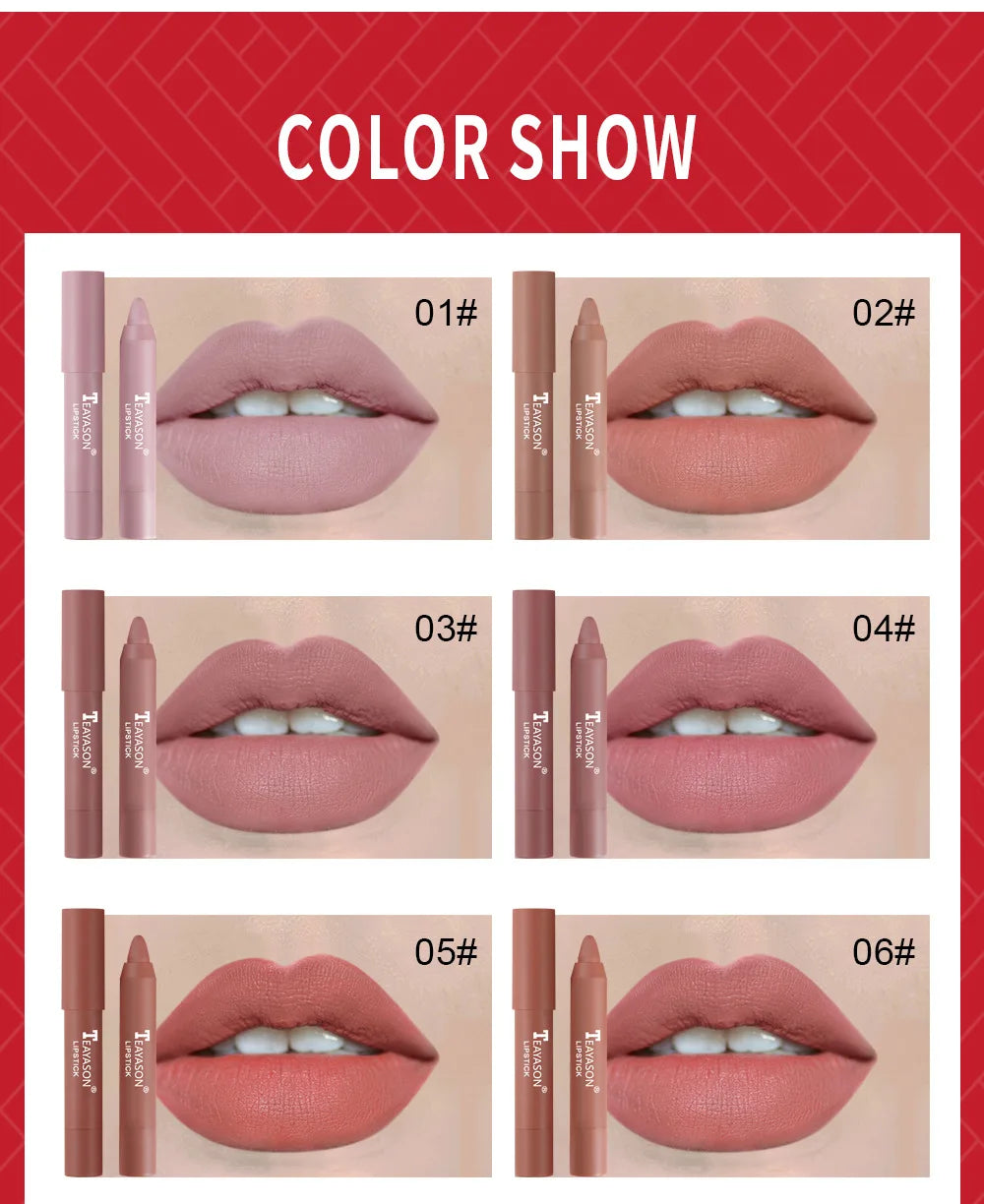 Matte Lipstick That Doesn'T Smudge, Provides Long-Lasting Color, Waterproof and Sweat-Proof, Versatile for Everyday Use, a Must-Have