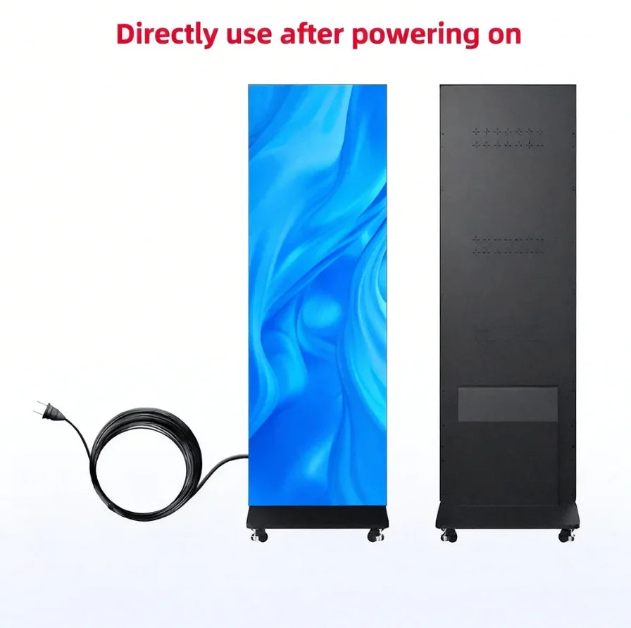 Custom P1.8 P2 P2.5 LED Poster Display Movable Vertical Digital Advertising Poster Screen For Shopping Mall Retail Store