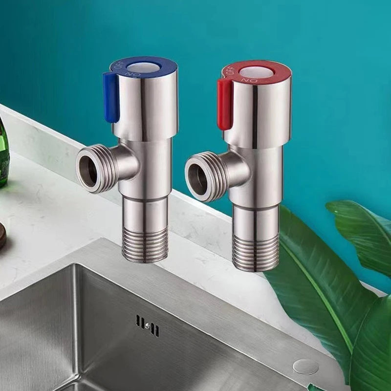 Stainless Steel Hot Cold Inlet Valve Toilet Filling Angle Valves Sink Basin Water Heater Faucet For Kitchen Bathroom Accessories