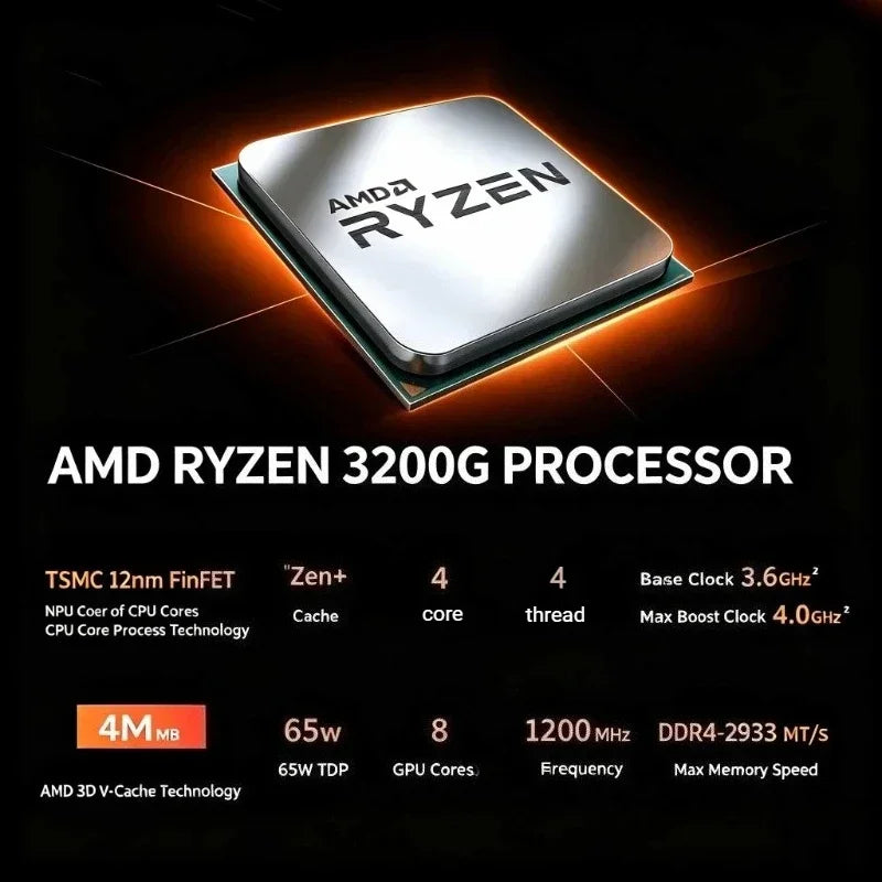 AMD Ryzen 3 3200G Loose CPU Integrated Radeon Vega 8 Graphics 4C4T AM4 Socket Home Office Gaming Desktop Processor