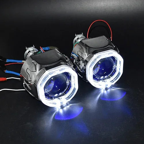 Ronan 2.5 Bixenon 8.1 Projector Lens HID Use H1 Bulb H1 H4 H7 Socket with LED Optical Angel Eyes Integration Shrouds Retrofit