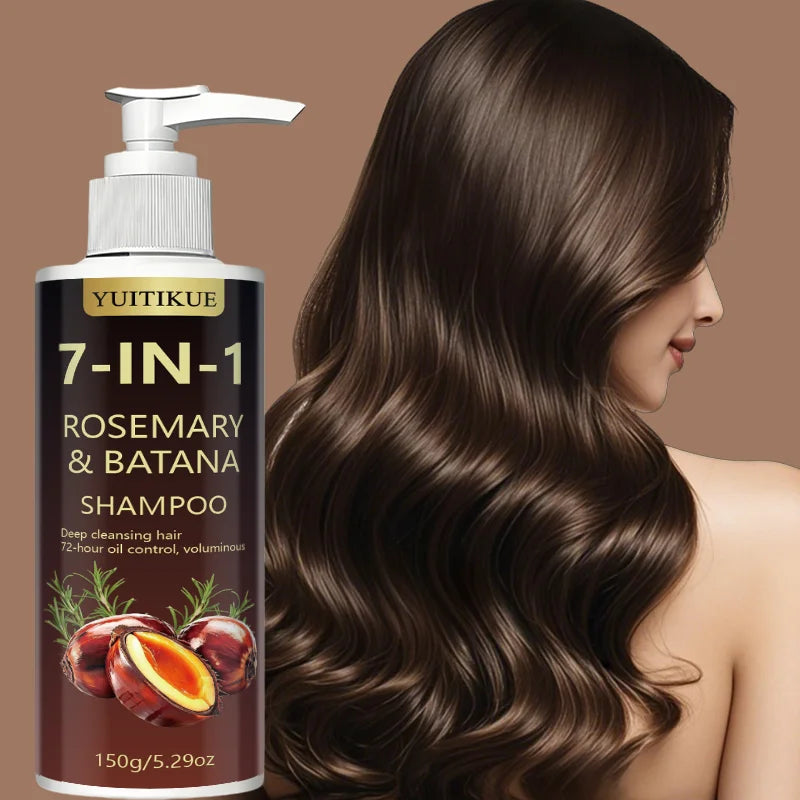 YUITIKUE 7-IN-1 Rosemary & Batana Shampoo 150g Deep Clean Scalp 72H Oil Control Volumizing Refreshing Hair Cleansing Shampoo