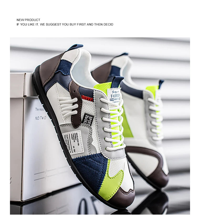 Men's Trendy Black and Gray Color-Blocked Mesh Breathable Casual Sports Shoes, Summer Thin Retro Forrest Gump Shoes, Lightweight Soft-Soled Shock-Absorbing Non-Slip Versatile Wear-Resistant Men's Shoes