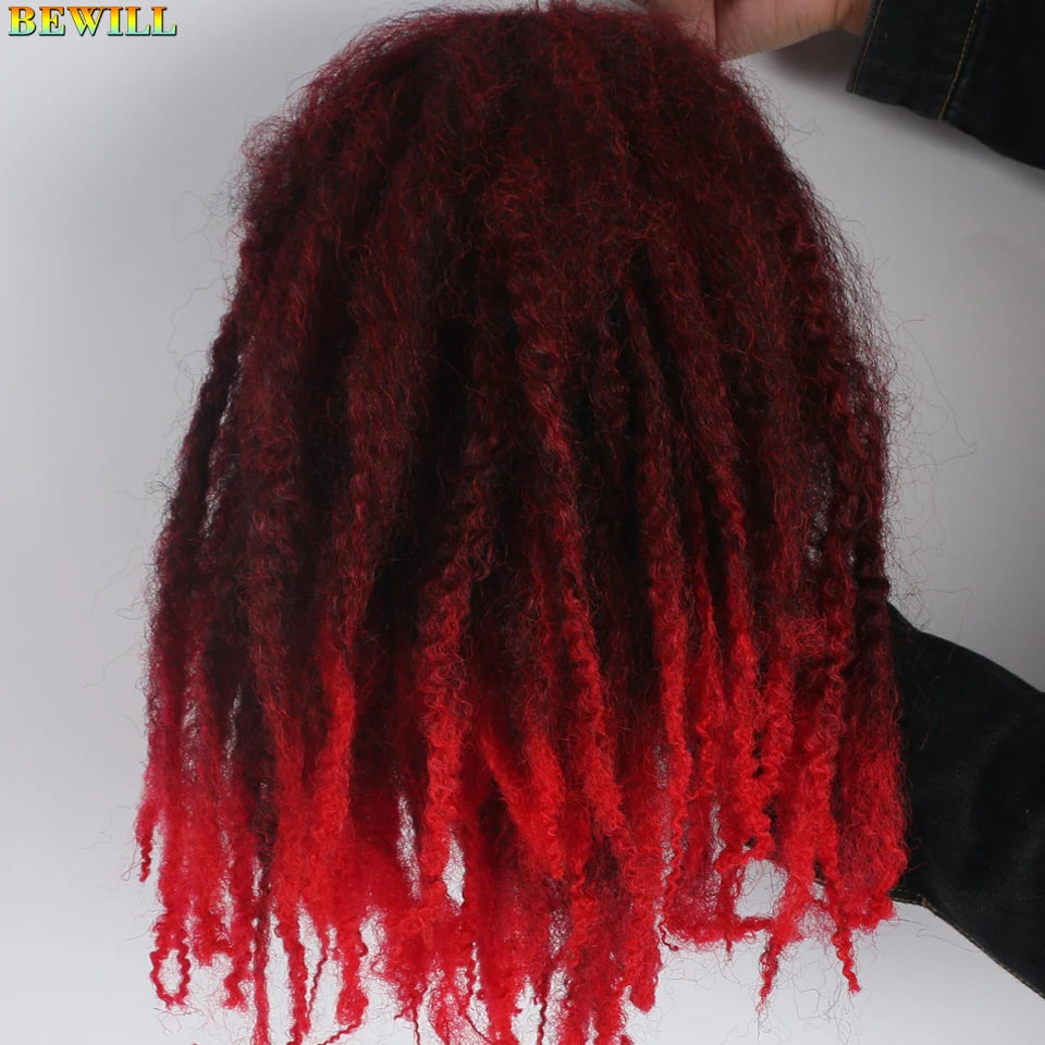 18 Inch 1-6 Packs Marley Twist Crochet Hair Black Brown to Blonde Synthetic Afro Marley Ombre Braiding Hair for Faux Locs Braids