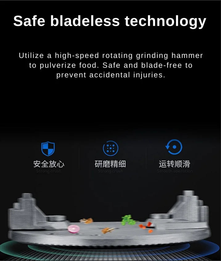Smart Home Stainless Steel Food Waste Disposer Shredder Machine Electric Continuous Kitchen Use Home 0.5  Class Energy