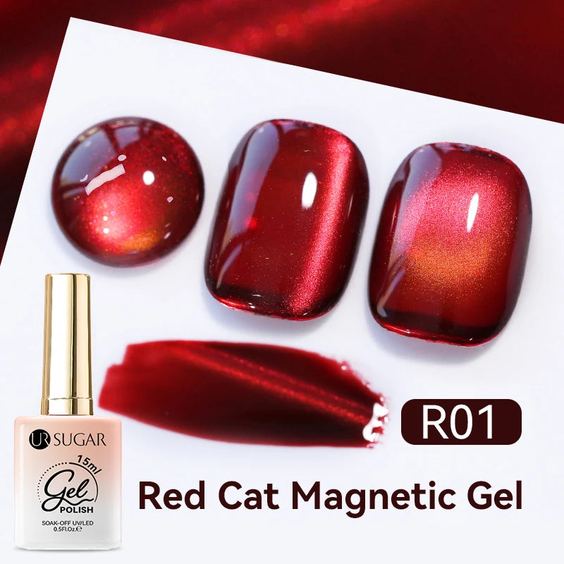 UR SUGAR 15ml Cat Magnetic Gel Jelly Glass Full Coverage Varnis Magnetic Gel Soak Off UV LED Gel Autumn Winter Xmas Manicure