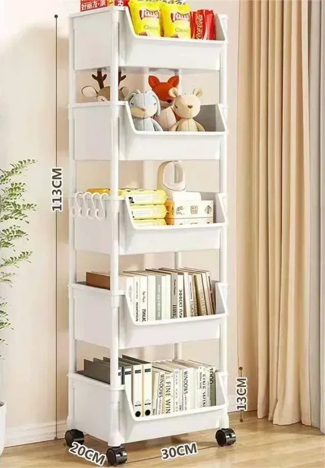 Trolley Bookshelf Kitchen Storage Rack Kitchen Corner Narrow Slit Storage Living Room Cabinet Bathroom Home Organizer Gifts