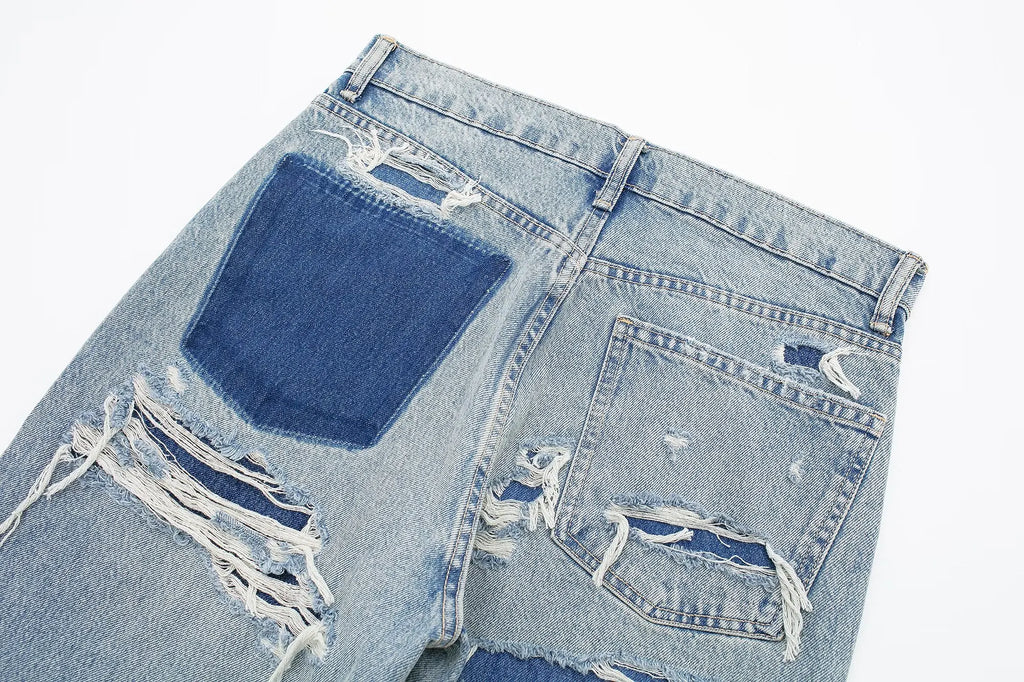Jeans For Women 2024 Denim Solid Loose Zipper Fly Female Hole Trouser Pockets Wild Basic Commute Woman Wide Leg Long Pant