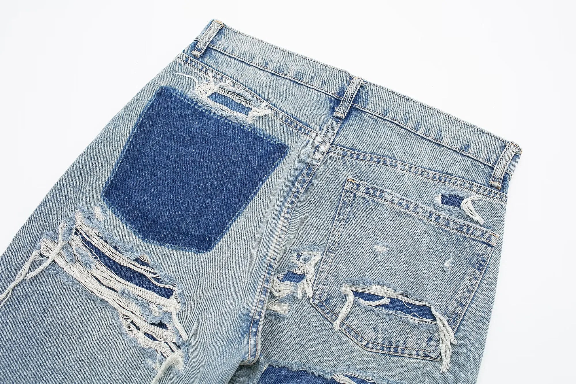 Jeans For Women 2024 Denim Solid Loose Zipper Fly Female Hole Trouser Pockets Wild Basic Commute Woman Wide Leg Long Pant