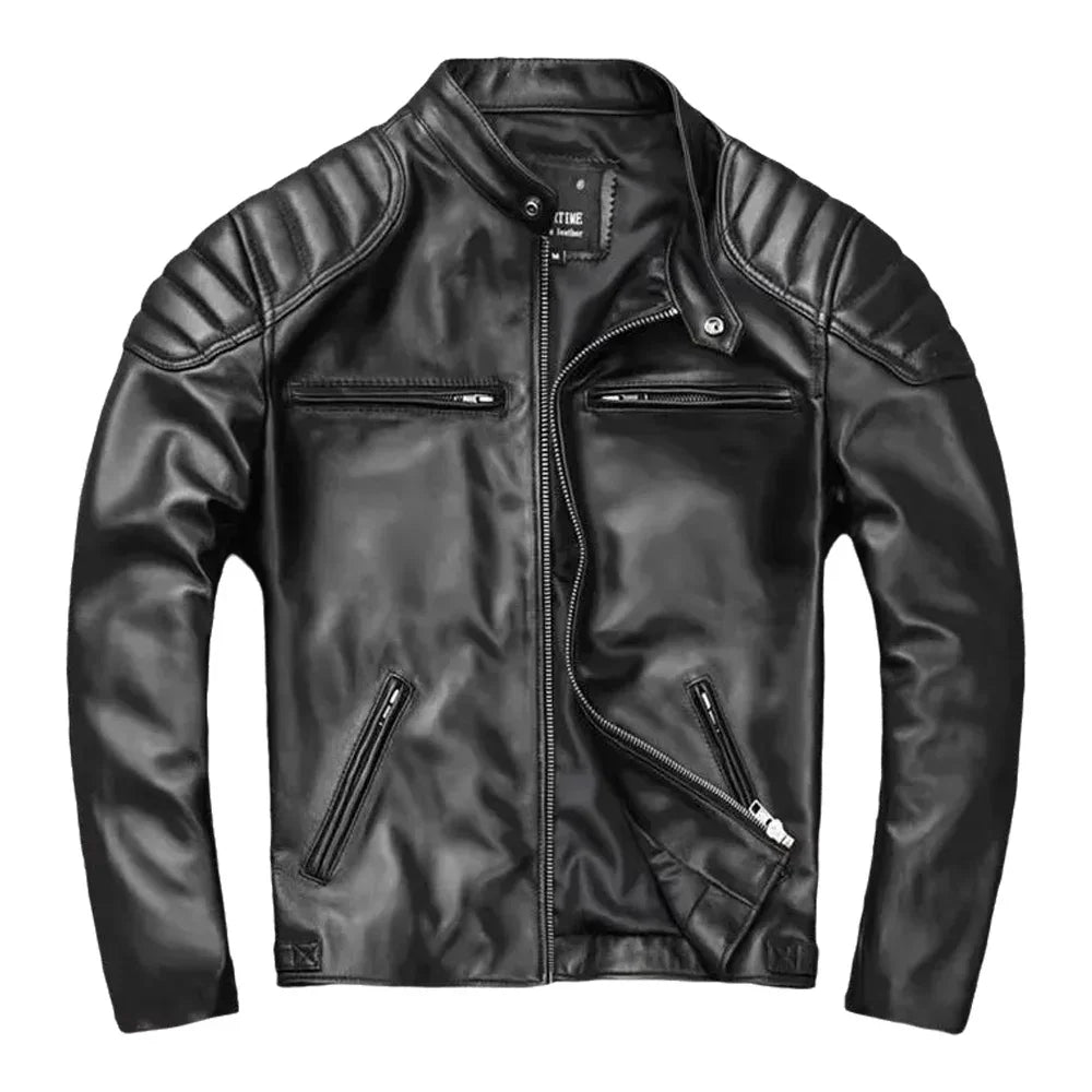 YR!Wholesales.Mens Real Natural Cowhide Cloth.100%.Cool Motor Rider Leather Jacket.Plus Size Slim Fit Real Leather Cloth