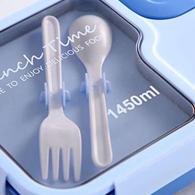 Portable Lunch Box Office Bento Box With Fork and Spoon Microwave Food Storage Container Reusable Food Boxes Quality Plastic