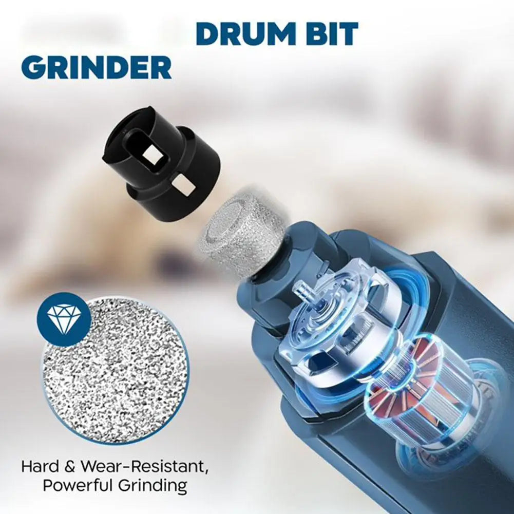 Electric Pet Nail Grinder 5 Speed, Low Noise, Rechargeable For Dogs & Cats, Professional Pet Nail Trimmer Grooming Tool