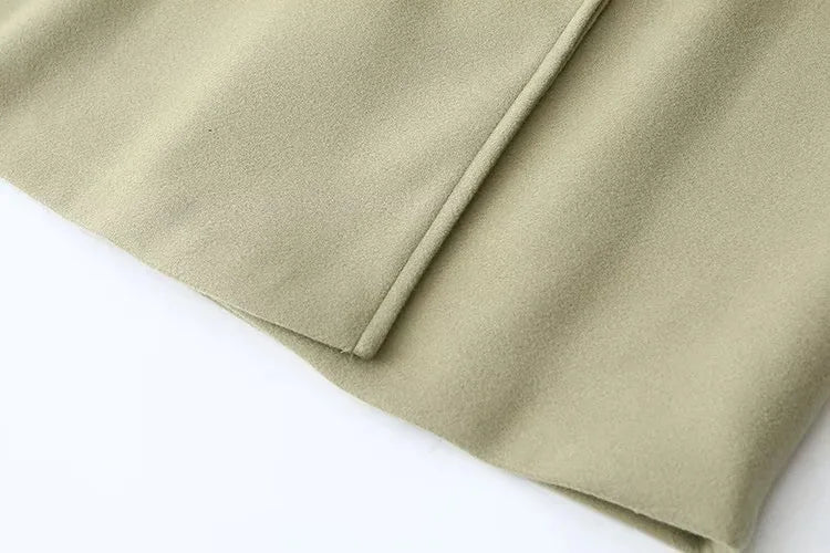 Whisper Lumi Vintage Double Breasted Lapel Women Long Coat Elegant Loose Jacket With Belt Autumn Casual Ladies Streetwear