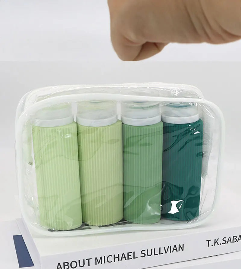 4pcs 100ML Silicone Travel Bottles Accessories Portable BPA Proof Squeezable Size Free Sets Leak Proof Travel Size Split Bottle