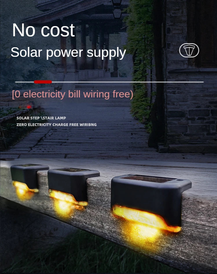 Solar Light Outdoor Stair Wall Step  LED Street  Garden Balcony Decoration Waterproof Stairs Fence Lamp