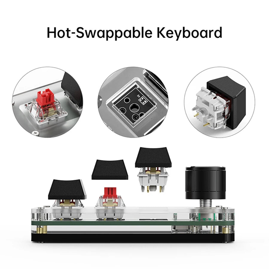 Macro Mechanical Keyboard RGB Mini Gaming Custom Programming Knob Keypads 3 Keys For Photoshop