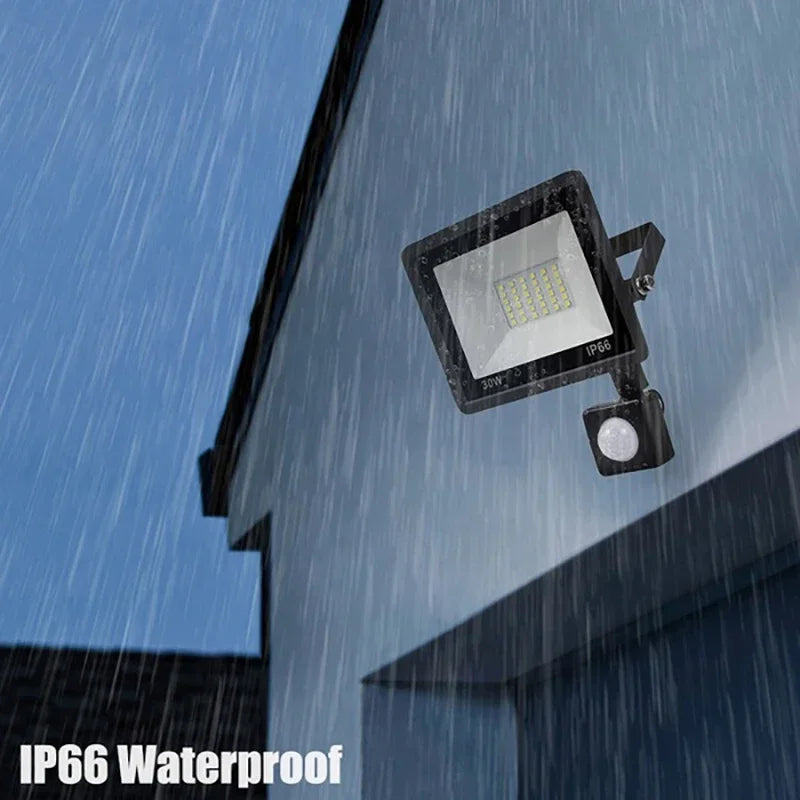 LED Flood Light with Motion Sensor Outdoor Lighting 100W 50W Waterproof Reflector Floodlight Lamp LED Spotlight Garden Garage