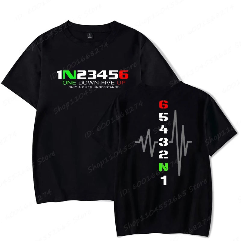 1N23456 Motorcycle Speed Graphic Print T-Shirts Summer Men's T Shirt Clothing Streetwear Short Sleeve Funny Motorcycle Shirts
