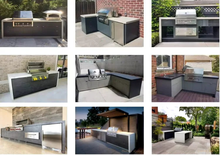 Outdoor BBQ Kitchen Cabinets Island Luxury Modular Stainless Steel Outdoor Kitchens Furniture Garden BBQ Customized