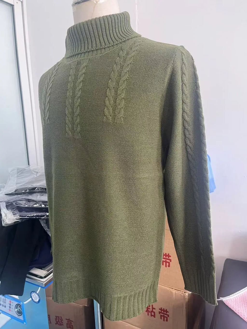 Pullovers Men Tops Turtleneck Sweaters Solid Knit Full Sleeve Casual Slim Fit Top Streetwear Thick Splice Sweater Autumn Winter
