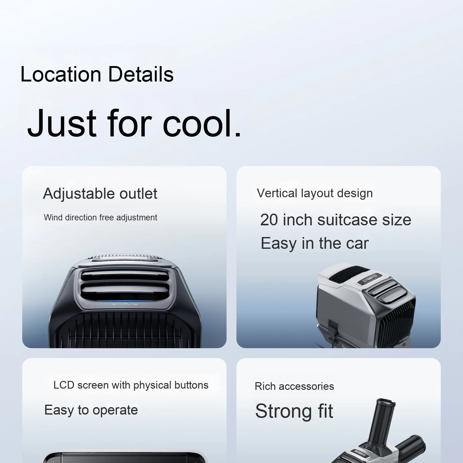 Ecoflow LAN 3 Wave 3 Portable Outdoor Solar Air Conditioner Large Capacity Long Battery Life Both Cooling Heating for Cars