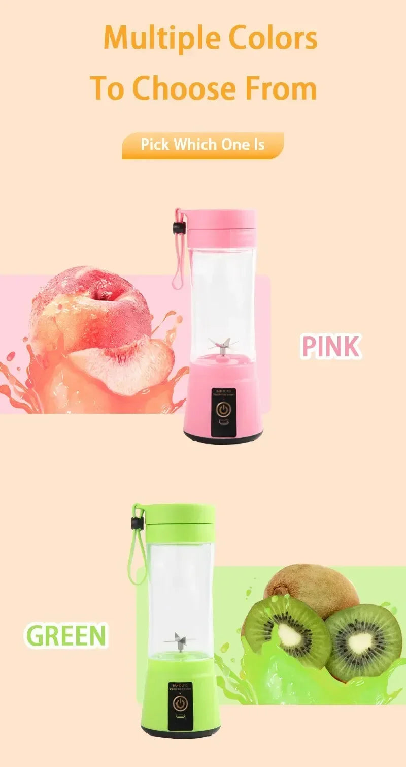 2026 Hot Selling Items USB Charging Electric Juicer Cup 6 Leaf Blade Mini Portable Blender Fruit Juice Extractor for Home Travel