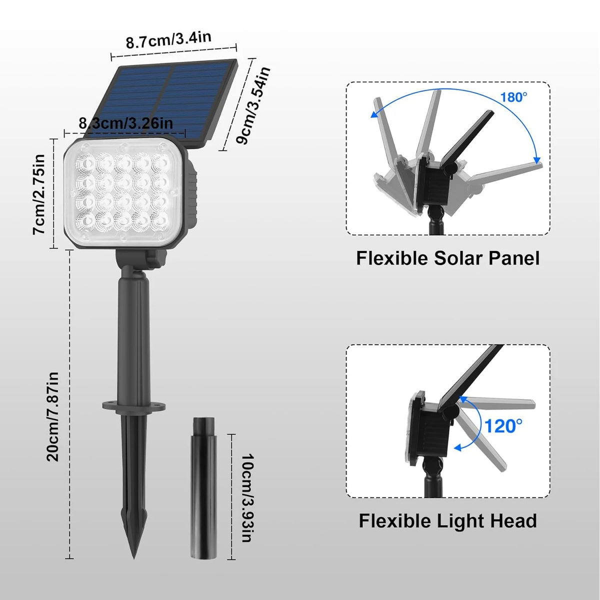 Solar LED Light Outdoor IP65 Waterproof Blue Light Solar Power Light Lawn Light For Garden Decor Solar Wall Light Outdoor