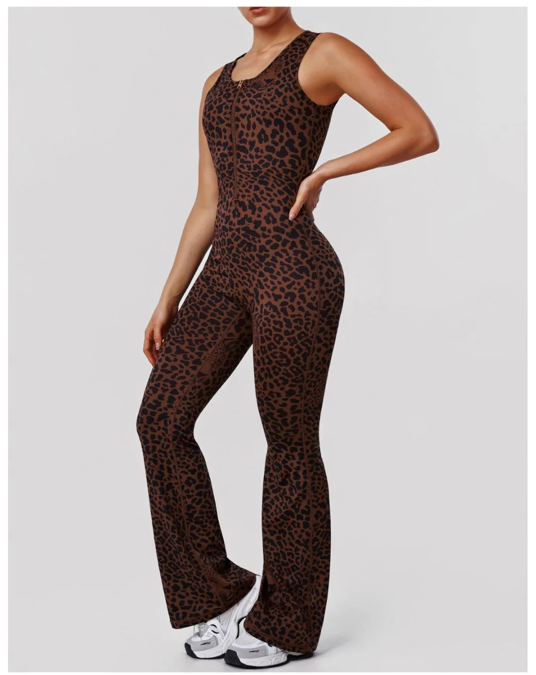 Women's Leopard Print One-Piece Yoga Jumpsuit Hip Lift Backless Sexy Fashion Sports Running casual Workout Gym Fitness Jumpsuit