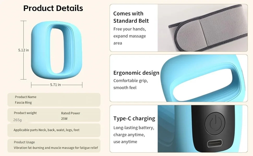 Rechargeable Body Slimming Machine Weight Loss Crazy Fat Burning Massage Fitness Belt Beauty Tool Constipation Fascia Ring