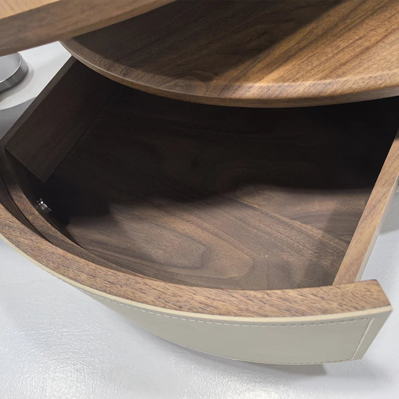 Modern Leaf Shape Walnut Veneer Coffee Table Light Luxury Living Room Home New Designer Creative Special Shape Coffee Table