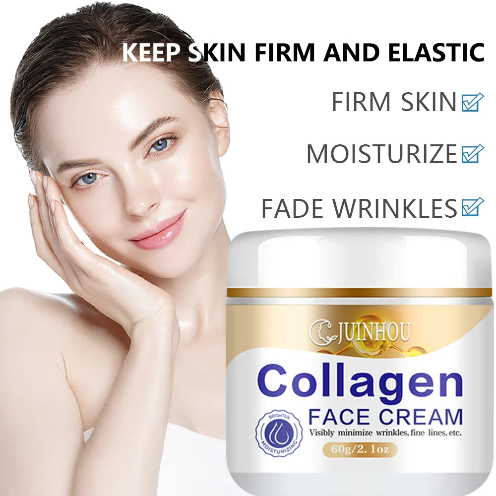 JUINHOU Collagen Retinol Face Cream Moisturizer Brighten Skin Elasticity Improving Soothing Face Skin Suitable for Daily Skincar