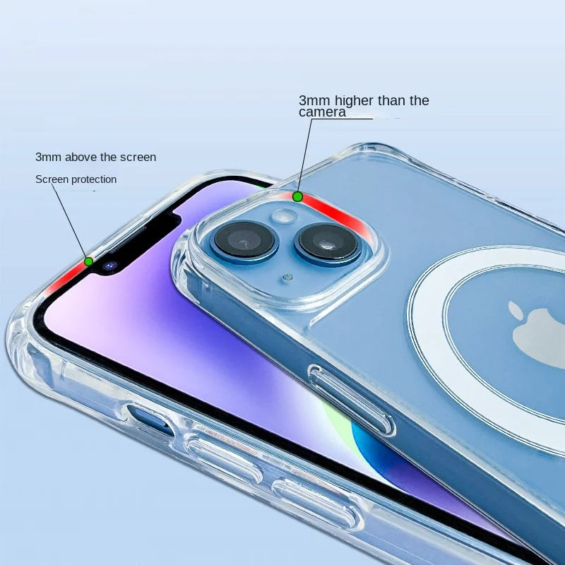 Crossbody Lanyard Clear Magnetic Case For iPhone 18 17 Air 16 15 Plus 14 13 12 Pro Max For Magsafe Acrylic Hard PC Back Cover