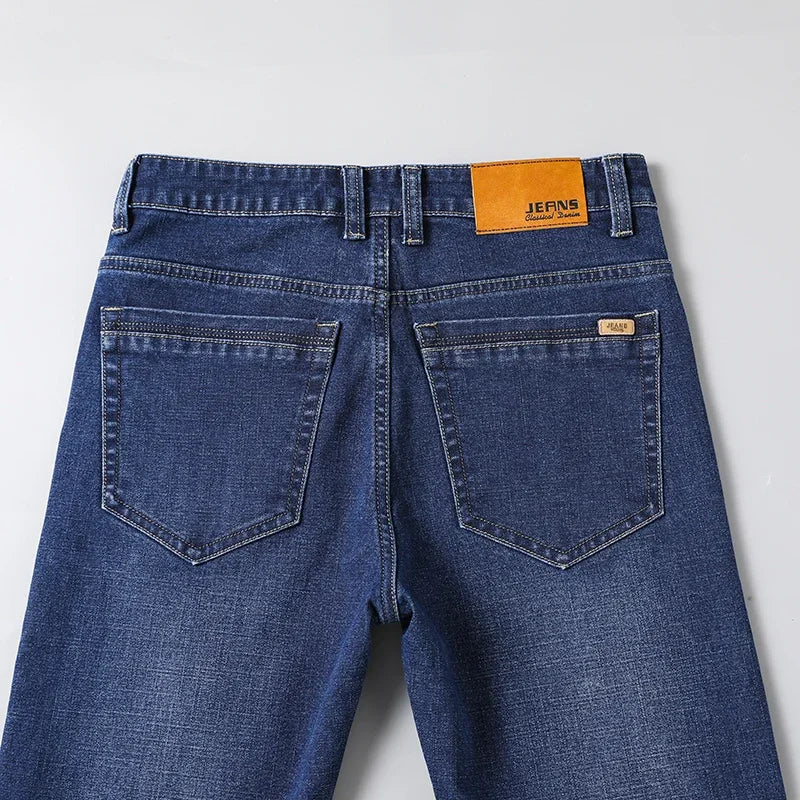 Cotton Men's Jeans Denim Pants Brand Classic Clothes Overalls Straight Trousers for Men Black Oversize Large Size 35 40 42 44 46