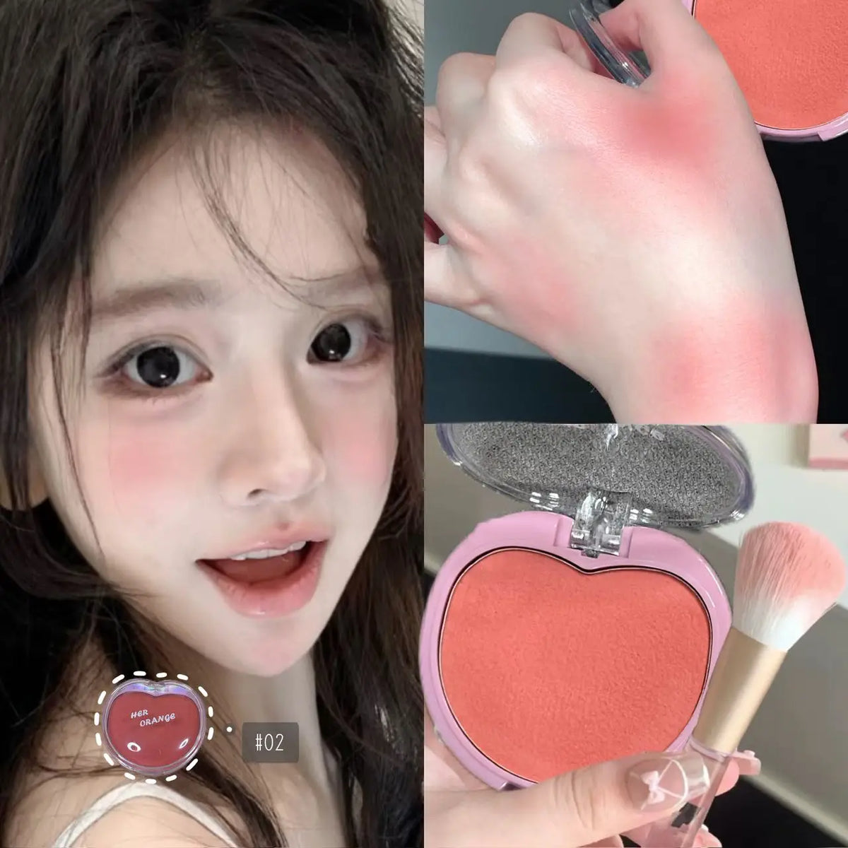 Herorange Sweet Cream Blush Balm Multi-Use Cheek Lip Eye Blush Long Wear Blendable for Beginners