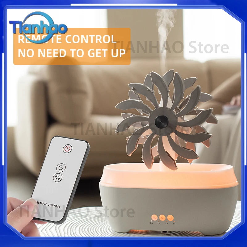 Hot Selling Windmill Aromatic 7 LED Color Air Humidifier for Home Portable Ultrasonic Rain Drop Aroma Diffuser