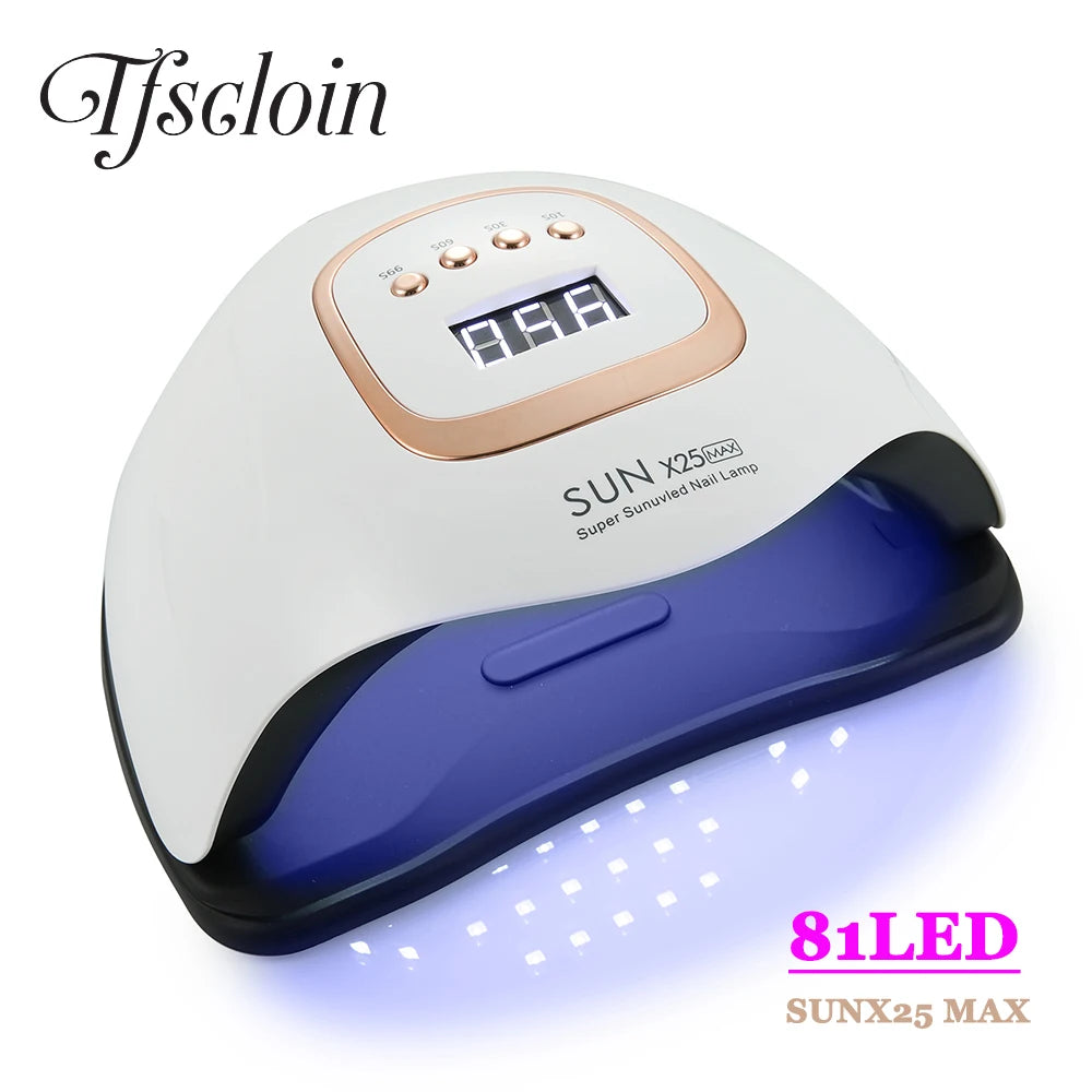 SUN X25 MAX Nail Dryer UV Lamp 380W Nail Curing Lamp 81 Led Manicure Lamp For Fingernails10s/30s/60s/99s Timer LCD Screen