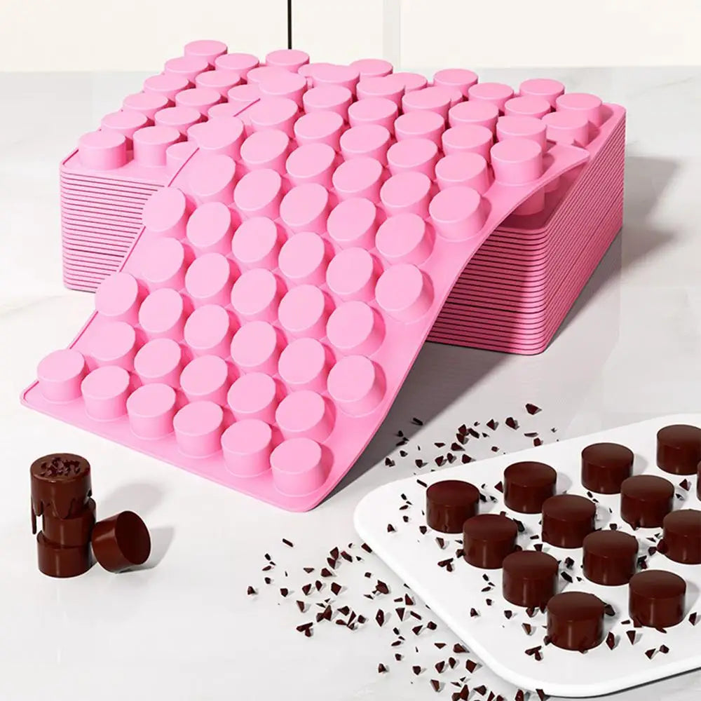 Round Silicone Molds Homemade Cupcake Baking Making Supply Non-stick 55-Cavity Silicone Cake Baking Cylinder Molds