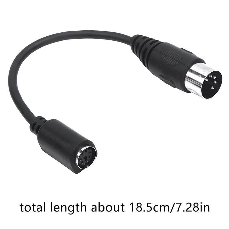 1PC PS/2 Keyboard To AT 5 Pin DIN MD 6-pin Female To DIN 5-pin Male Cable Ps2 Keyboard And Mouse Transmission Cable