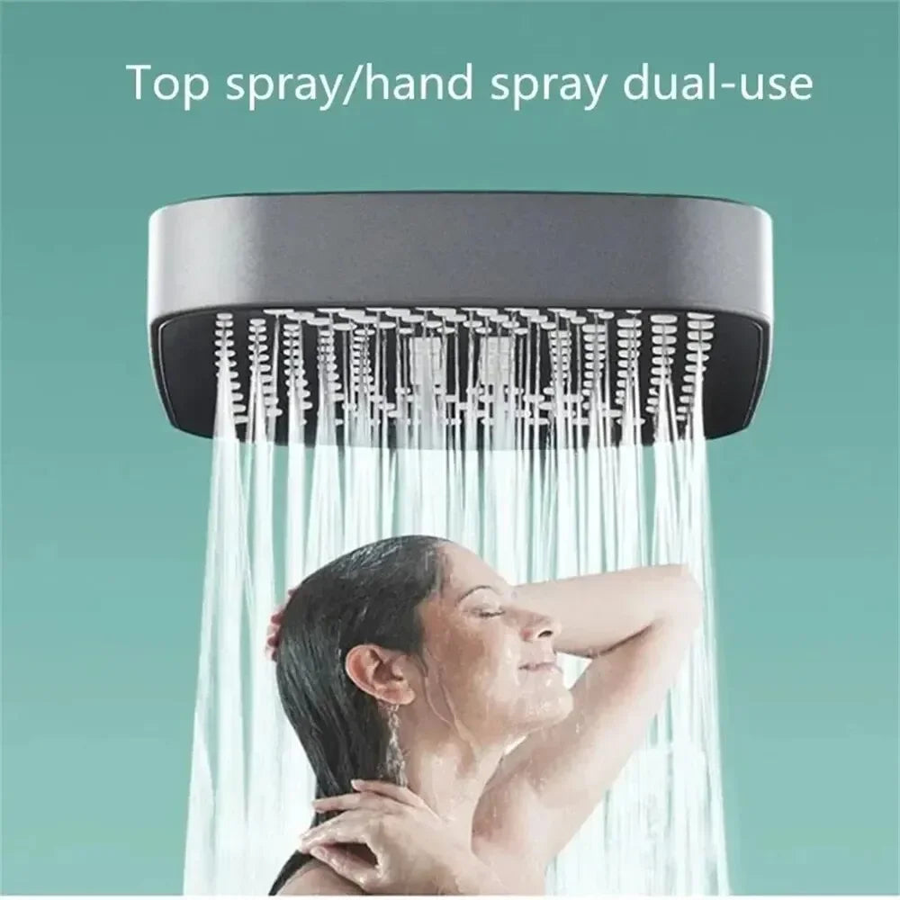 Adjustable 3-Mode Rainfall Shower Head Large Flow High Pressure Water Saving Shower Mixer - Bathroom Accessory