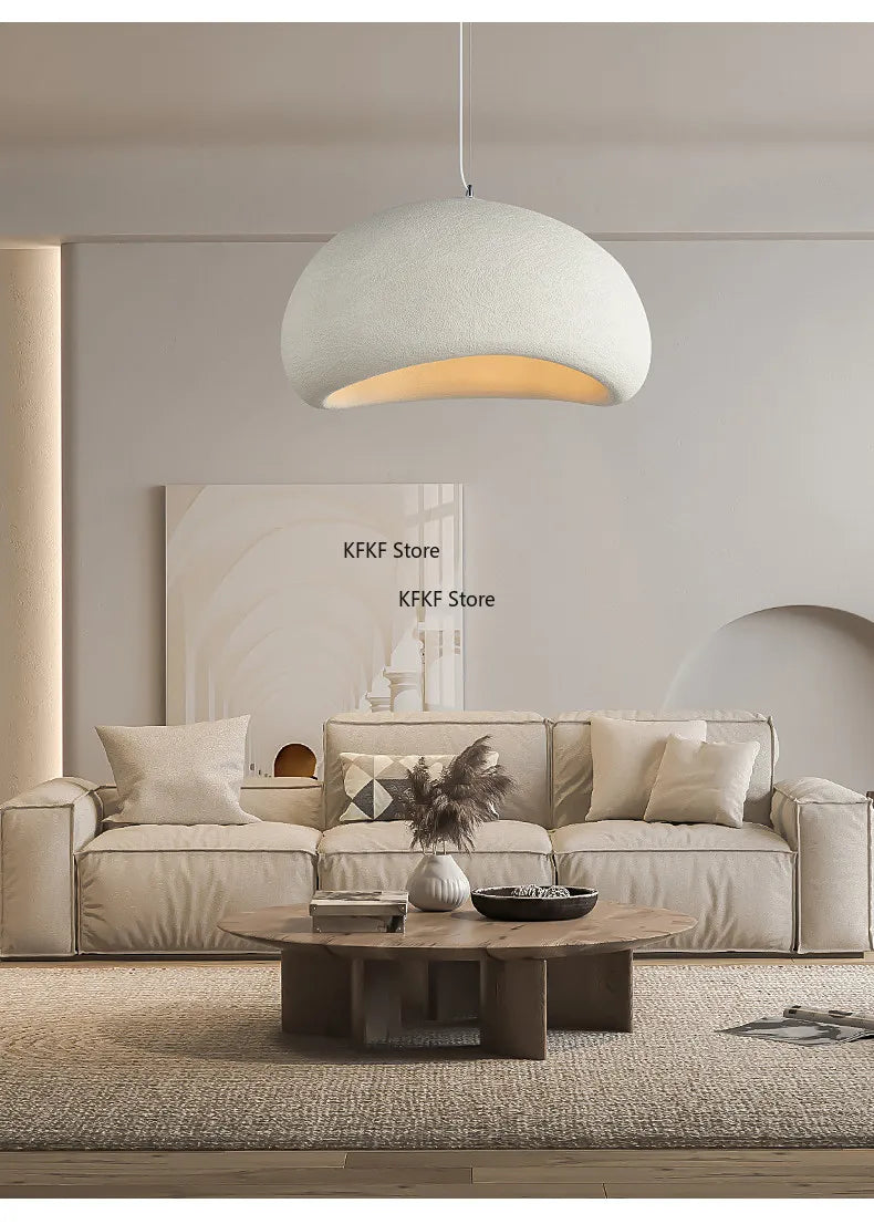 Nordic Wabi Sabi LED Pendant Light E27 Simple Chandelier Cord Suspend Lamp for Dining Room Restaurant Luminarias Fixtures